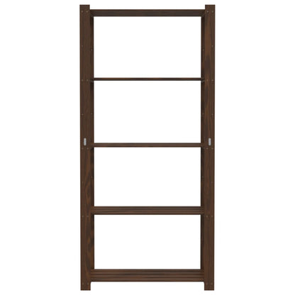 vidaXL 5-Tier Storage Rack Brown 80x38x170 cm Solid Wood Pine 3