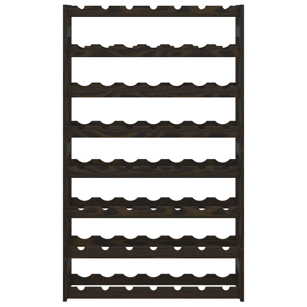 vidaXL Wine Rack for 56 Bottles Black Solid Wood Pine 3