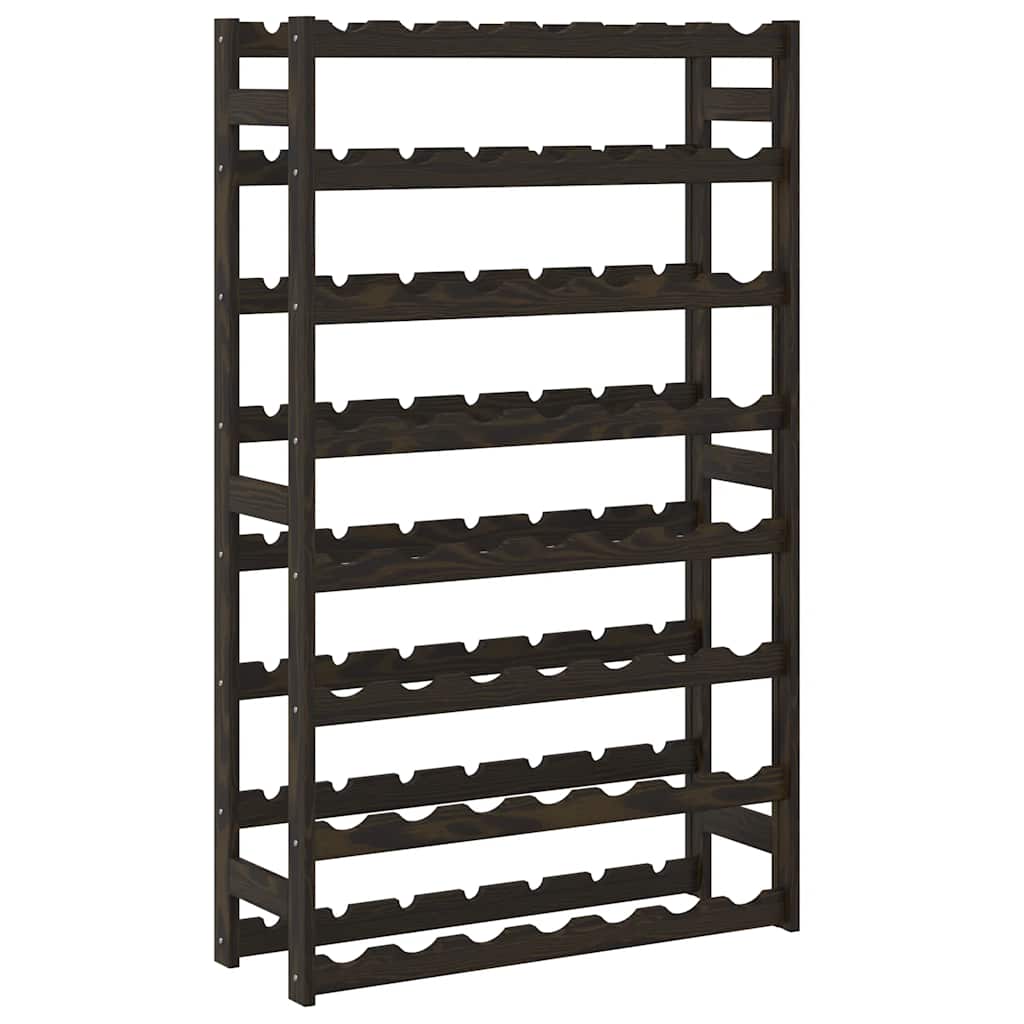 vidaXL Wine Rack for 56 Bottles Black Solid Wood Pine 5