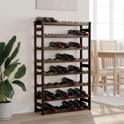 vidaXL Wine Rack for 56 Bottles Black Solid Wood Pine 1