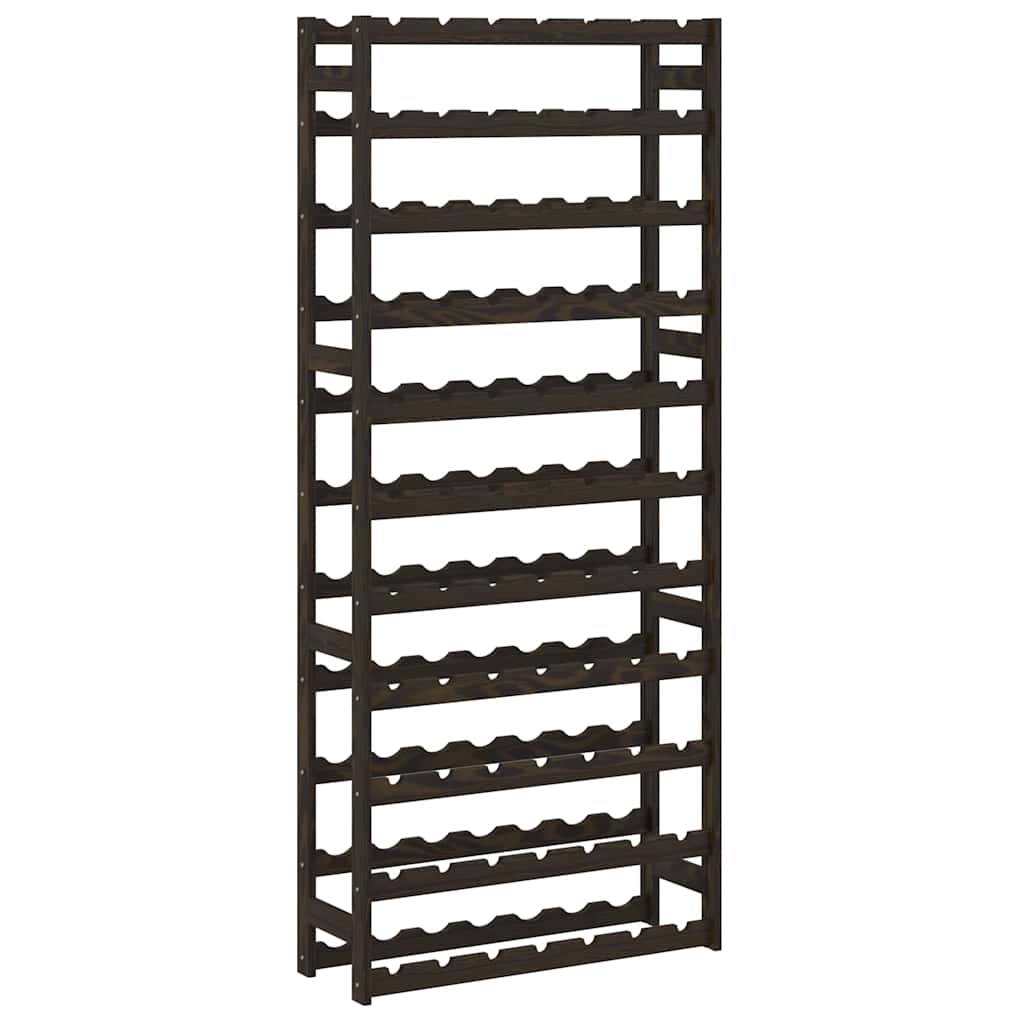 vidaXL Wine Rack for 77 Bottles Black Solid Wood Pine 2