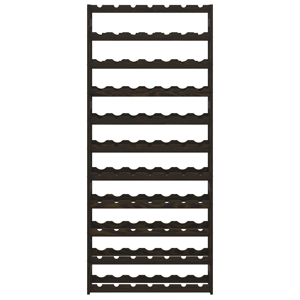 vidaXL Wine Rack for 77 Bottles Black Solid Wood Pine 3