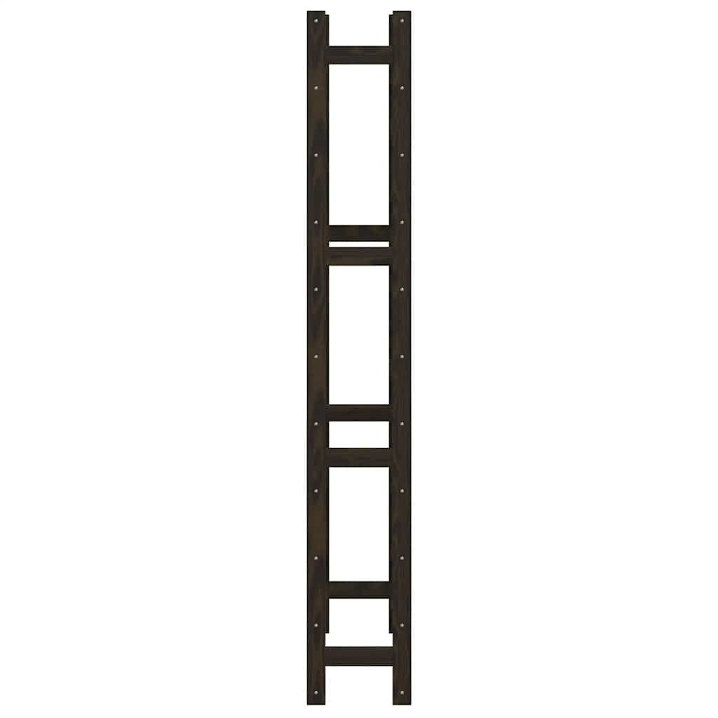 vidaXL Wine Rack for 77 Bottles Black Solid Wood Pine 5