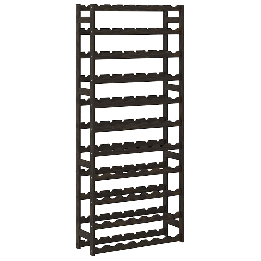 vidaXL Wine Rack for 77 Bottles Black Solid Wood Pine 4