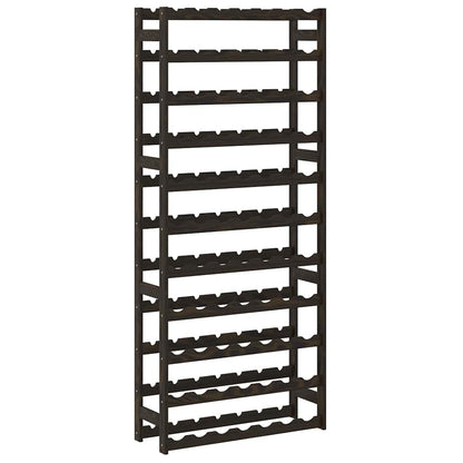 vidaXL Wine Rack for 77 Bottles Black Solid Wood Pine 4