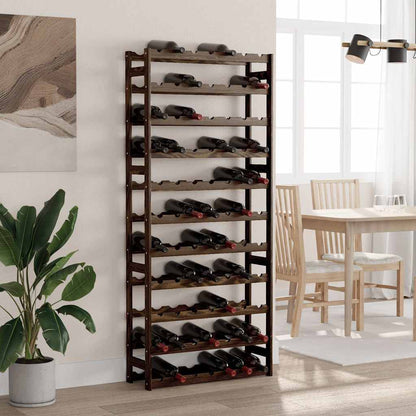 vidaXL Wine Rack for 77 Bottles Black Solid Wood Pine 1
