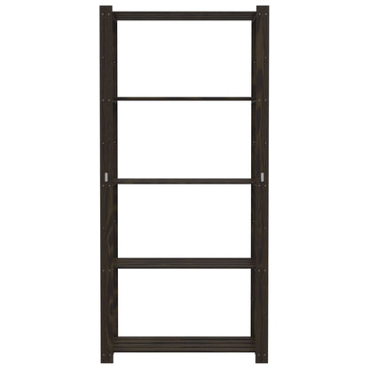 vidaXL 5-Tier Storage Rack Black 80x38x170 cm Solid Wood Pine 3