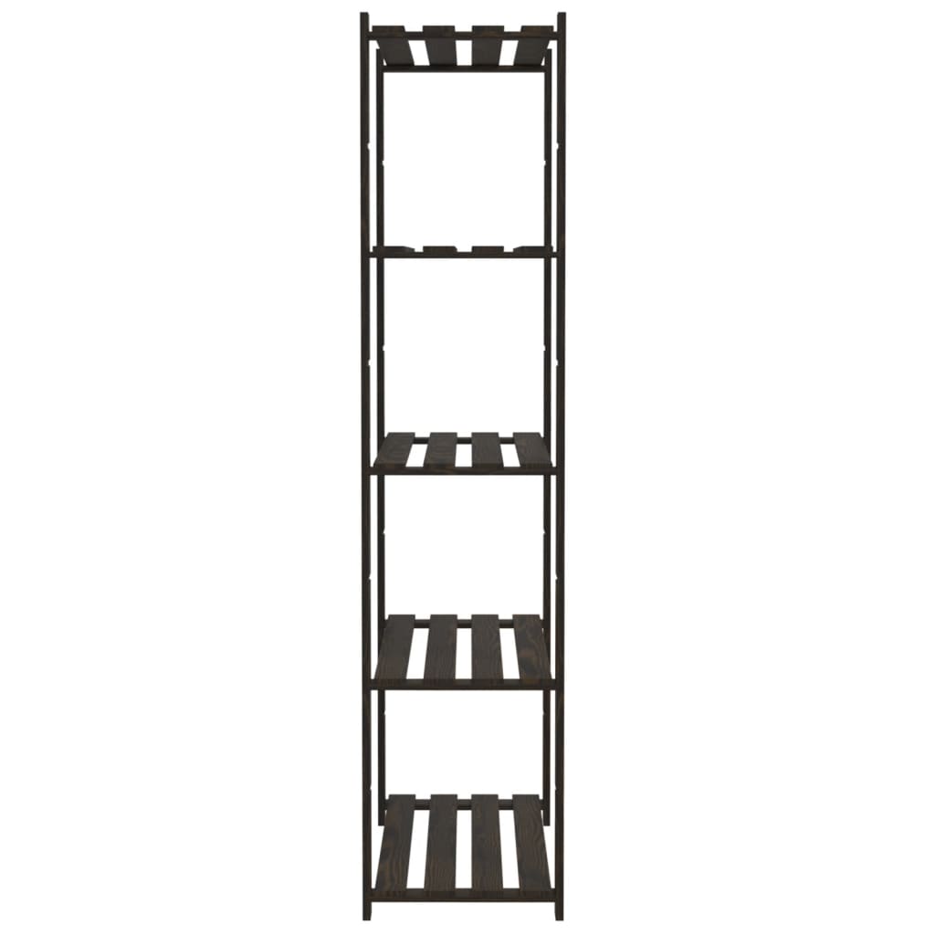 vidaXL 5-Tier Storage Rack Black 80x38x170 cm Solid Wood Pine 5