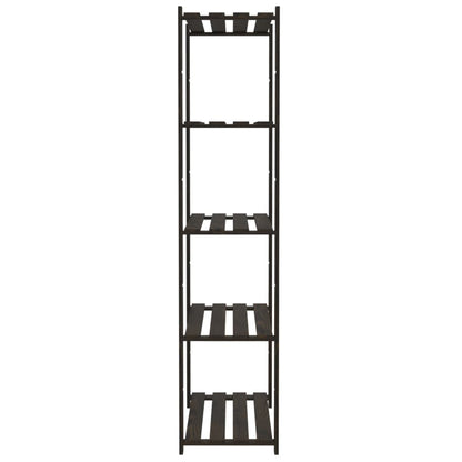vidaXL 5-Tier Storage Rack Black 80x38x170 cm Solid Wood Pine 5