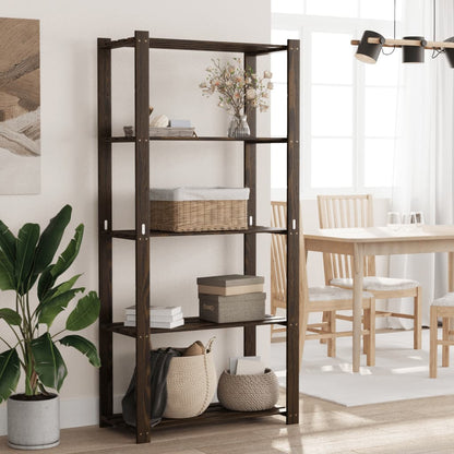 vidaXL 5-Tier Storage Rack Black 80x38x170 cm Solid Wood Pine 1
