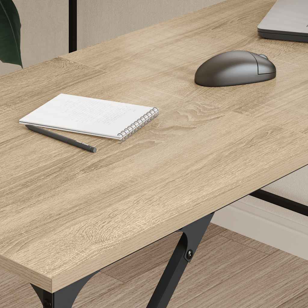 vidaXL Desk Sonoma Oak 149x149x75 cm Engineered Wood 3
