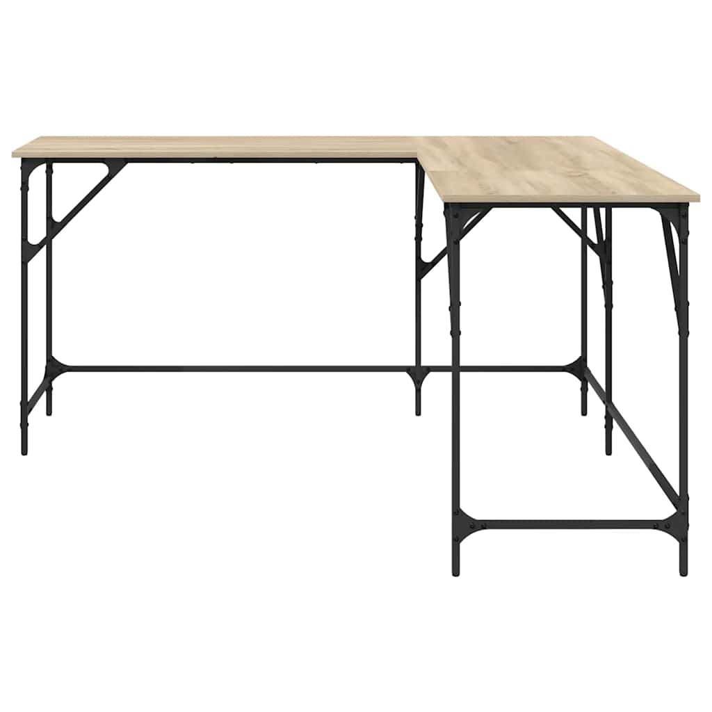 vidaXL Desk Sonoma Oak 149x149x75 cm Engineered Wood 4