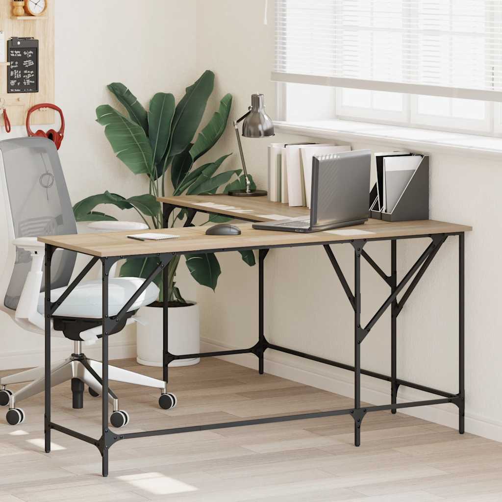 vidaXL Desk Sonoma Oak 149x149x75 cm Engineered Wood 1