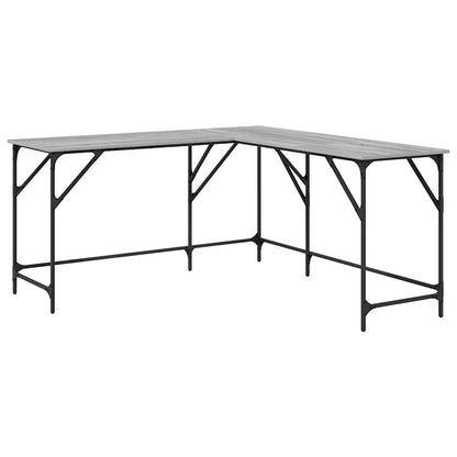 vidaXL Desk Grey Sonoma 149x149x75 cm Engineered Wood 2