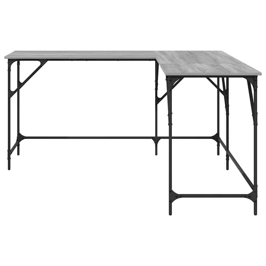 vidaXL Desk Grey Sonoma 149x149x75 cm Engineered Wood 5
