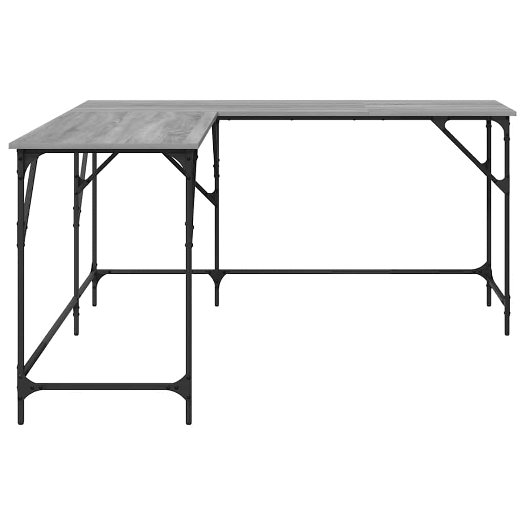 vidaXL Desk Grey Sonoma 149x149x75 cm Engineered Wood 6