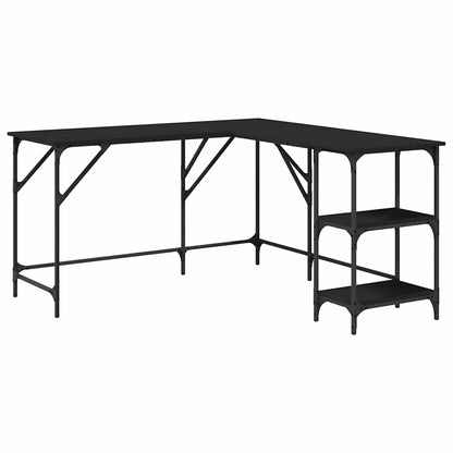 vidaXL Desk Black 139x139x75 cm Engineered Wood 2