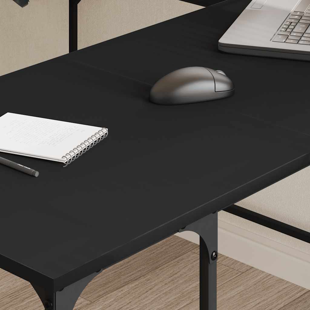 vidaXL Desk Black 139x139x75 cm Engineered Wood 3