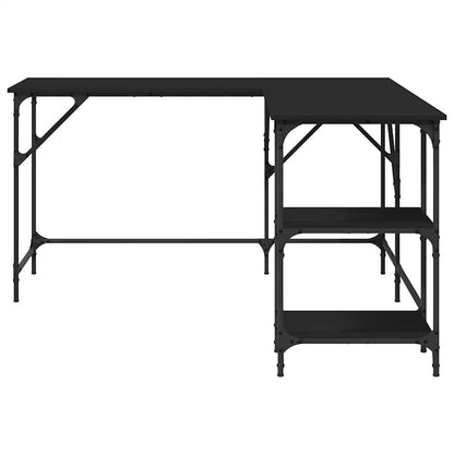 vidaXL Desk Black 139x139x75 cm Engineered Wood 5