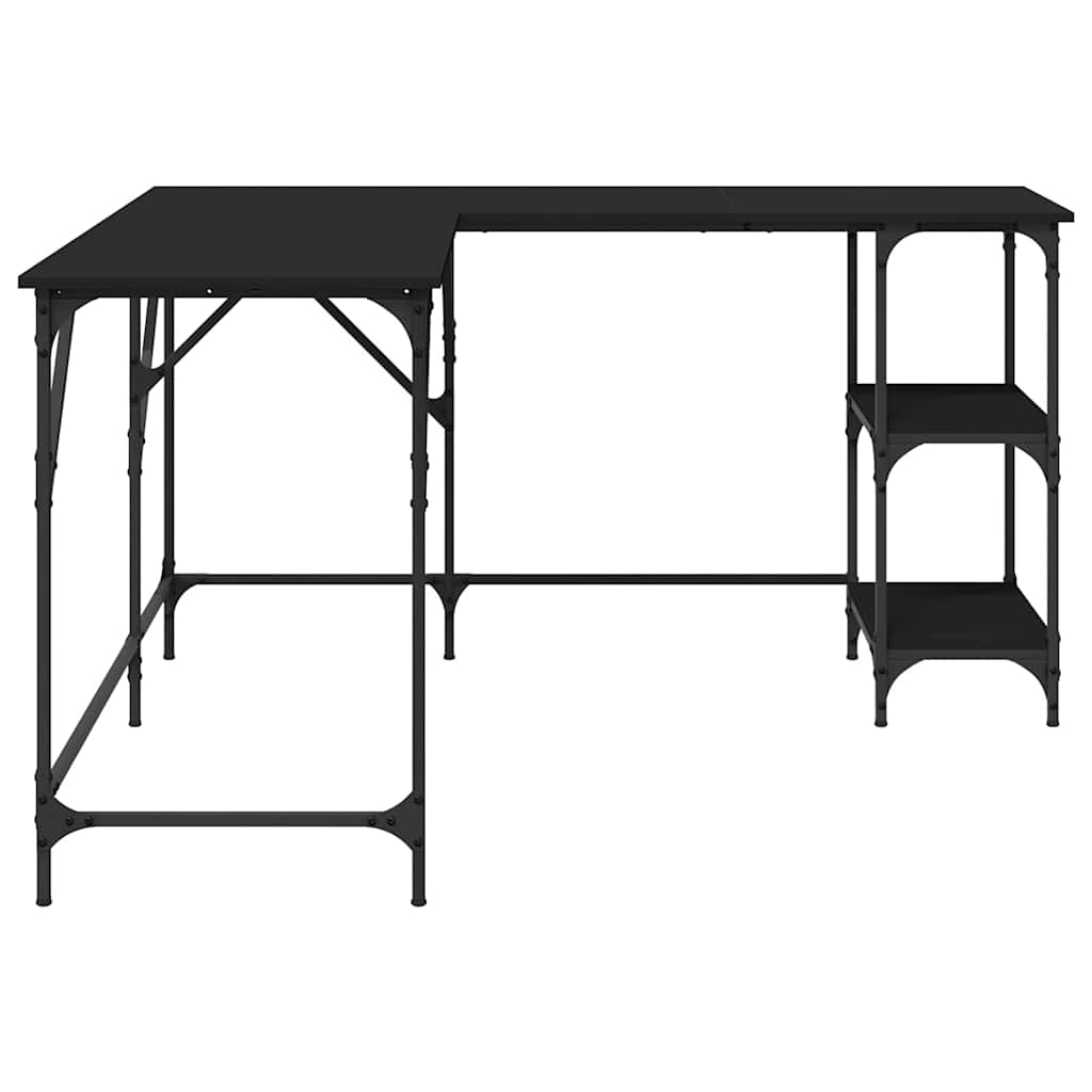 vidaXL Desk Black 139x139x75 cm Engineered Wood 6