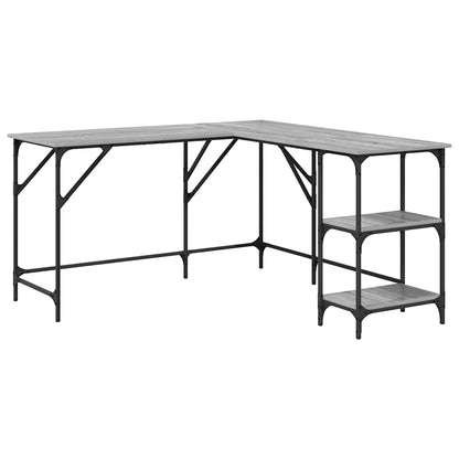 vidaXL Desk Grey Sonoma 139x139x75 cm Engineered Wood 2