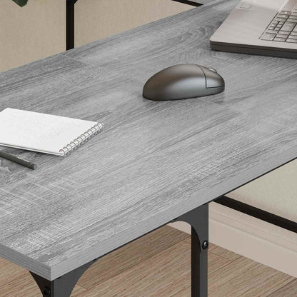 vidaXL Desk Grey Sonoma 139x139x75 cm Engineered Wood 3