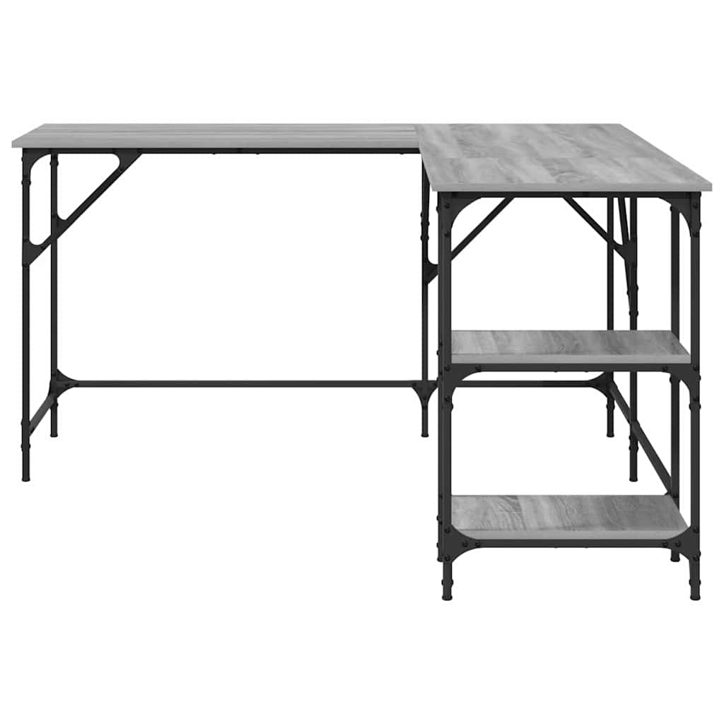 vidaXL Desk Grey Sonoma 139x139x75 cm Engineered Wood 5