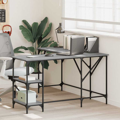 vidaXL Desk Grey Sonoma 139x139x75 cm Engineered Wood 1