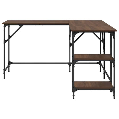 vidaXL Desk Brown Oak 139x139x75 cm Engineered Wood 5