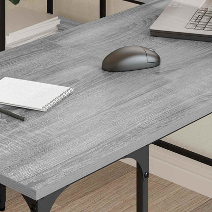 vidaXL Desk Grey Sonoma 139x139x75 cm Engineered Wood 3