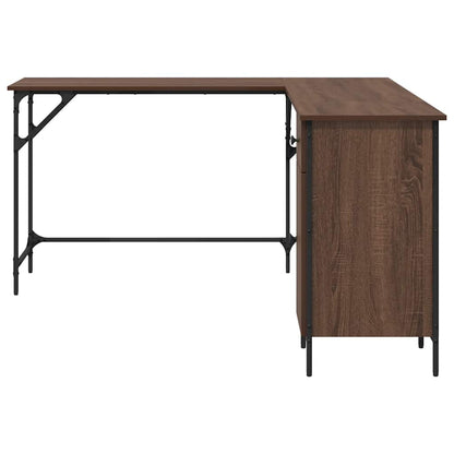 vidaXL Desk Brown Oak 141x141x75 cm Engineered Wood 6