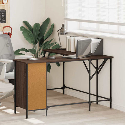 vidaXL Desk Brown Oak 141x141x75 cm Engineered Wood 1