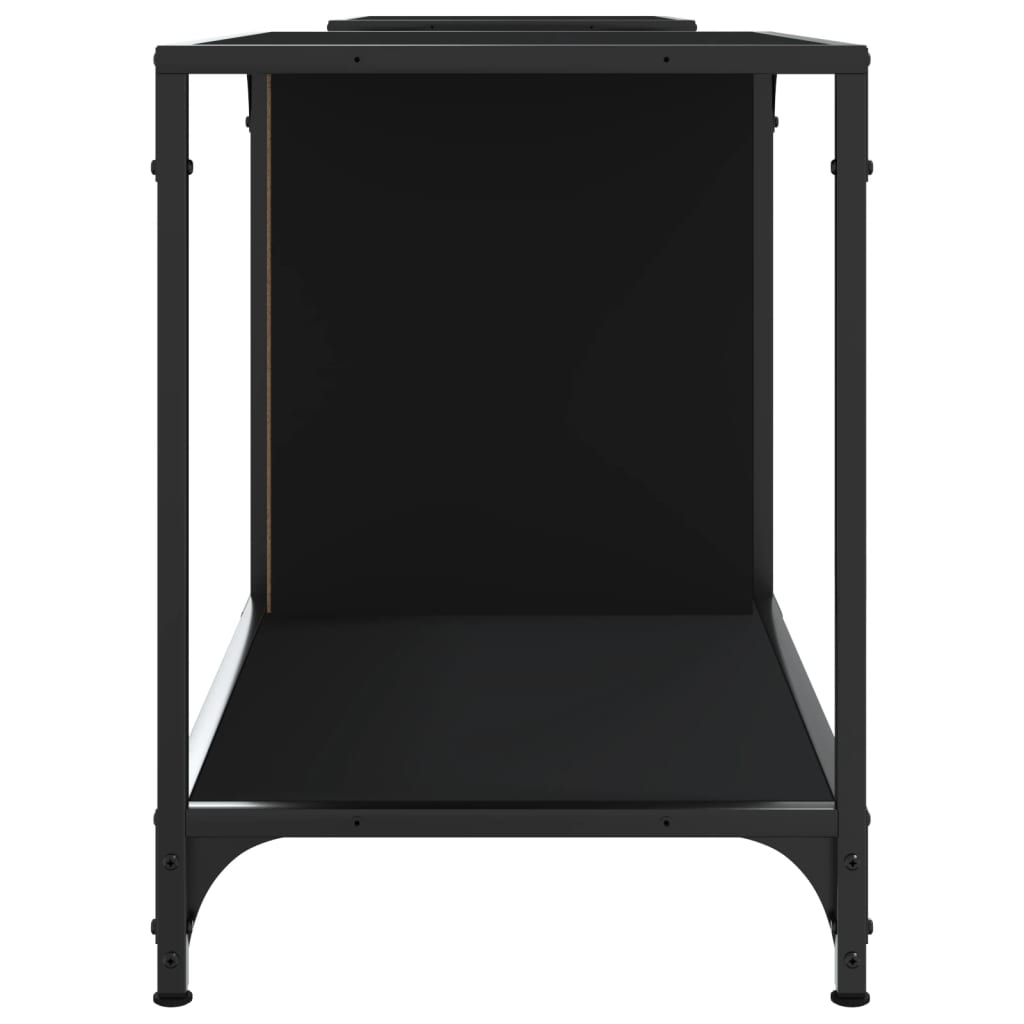 vidaXL TV Cabinet Black 203x37x50 cm Engineered Wood 5