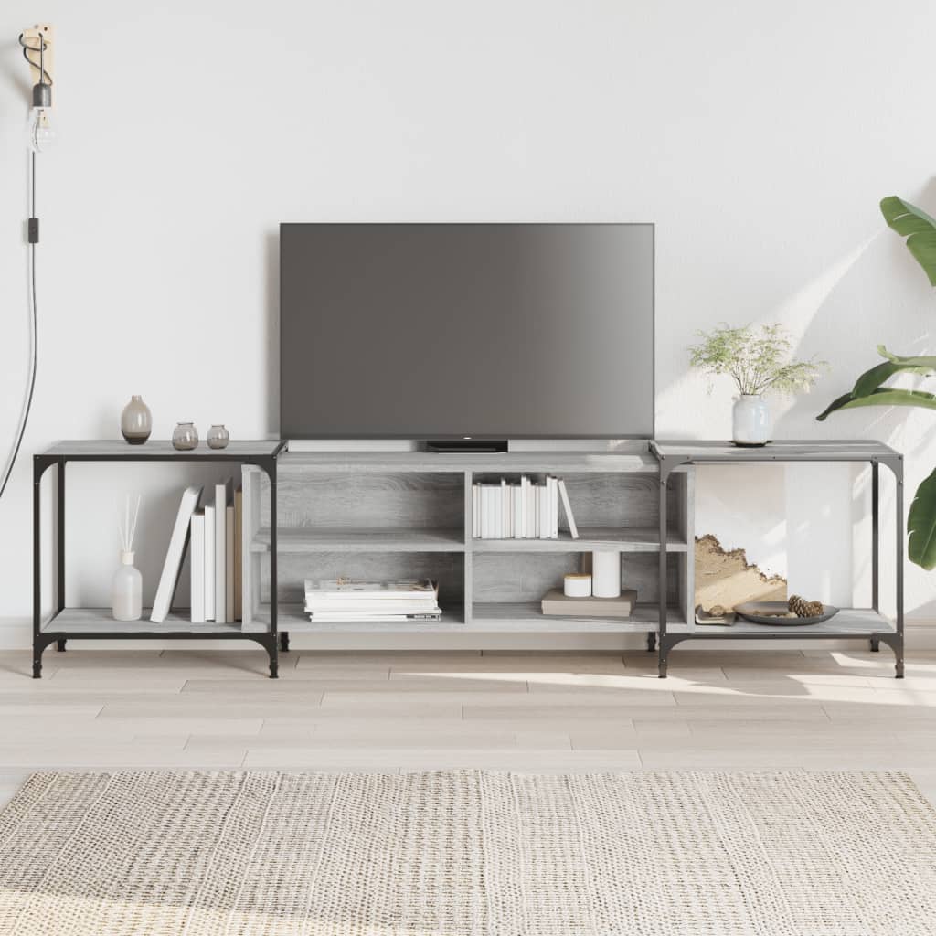 vidaXL TV Cabinet Grey Sonoma 203x37x50 cm Engineered Wood 1