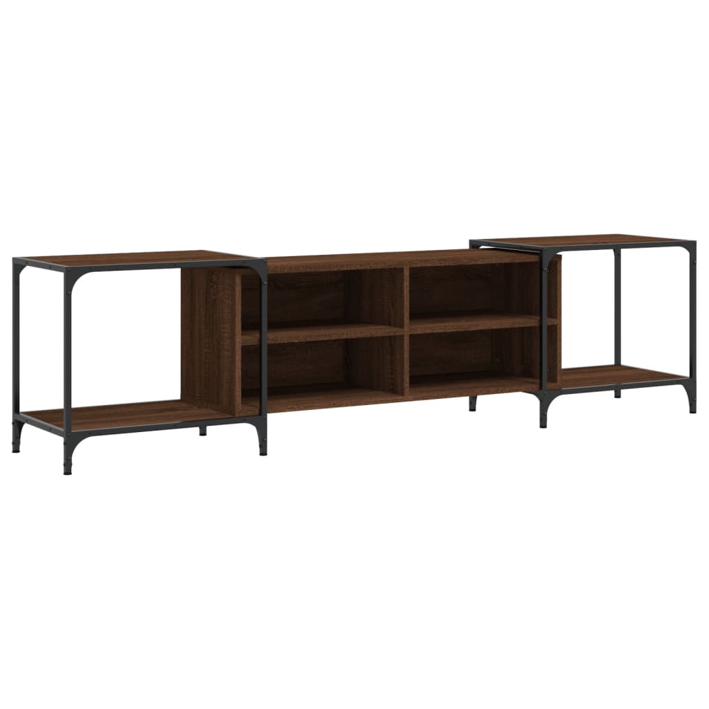 vidaXL TV Cabinet Brown Oak 203x37x50 cm Engineered Wood 2