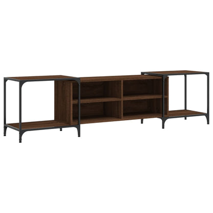 vidaXL TV Cabinet Brown Oak 203x37x50 cm Engineered Wood 2