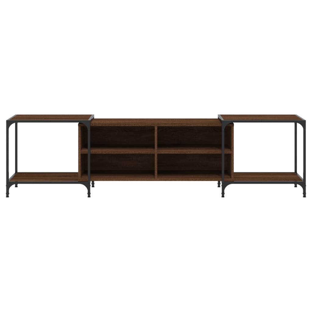 vidaXL TV Cabinet Brown Oak 203x37x50 cm Engineered Wood 4