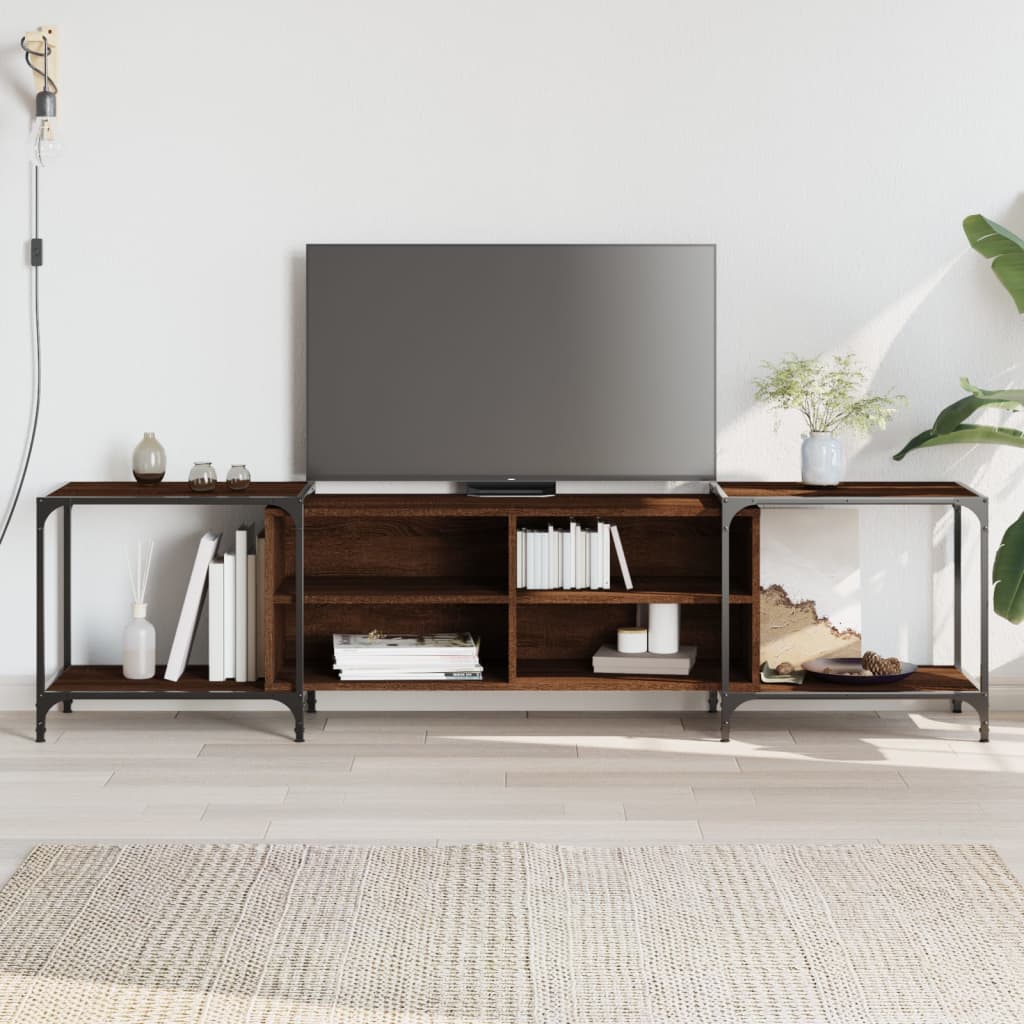 vidaXL TV Cabinet Brown Oak 203x37x50 cm Engineered Wood 1