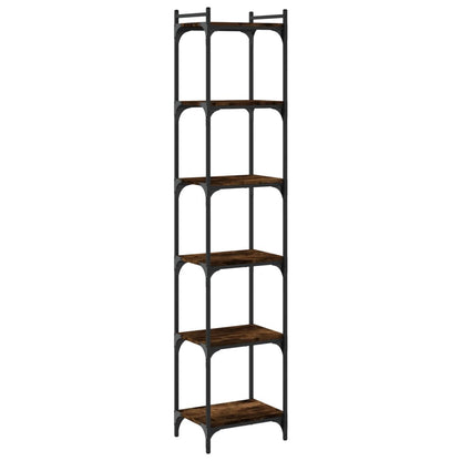 vidaXL Bookcase 6-Tier Smoked Oak 40x30x188 cm Engineered Wood 2