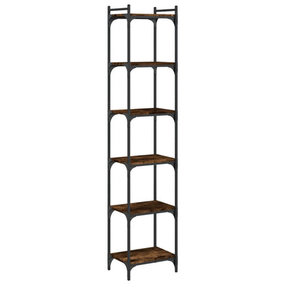 vidaXL Bookcase 6-Tier Smoked Oak 40x30x188 cm Engineered Wood 6