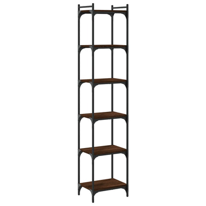 vidaXL Bookcase 6-Tier Brown Oak 40x30x188 cm Engineered Wood 2