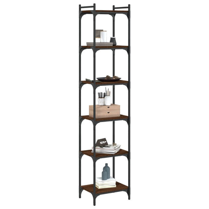 vidaXL Bookcase 6-Tier Brown Oak 40x30x188 cm Engineered Wood 3