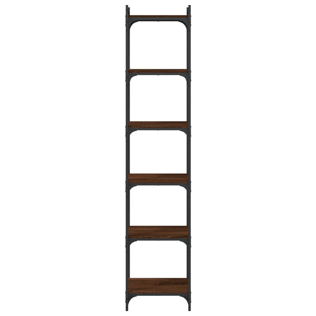vidaXL Bookcase 6-Tier Brown Oak 40x30x188 cm Engineered Wood 4