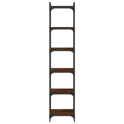 vidaXL Bookcase 6-Tier Brown Oak 40x30x188 cm Engineered Wood 4