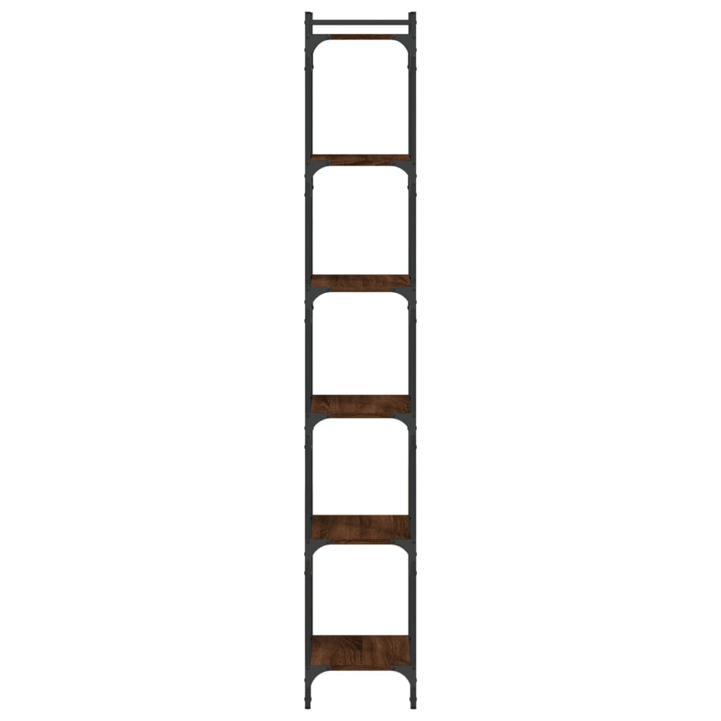 vidaXL Bookcase 6-Tier Brown Oak 40x30x188 cm Engineered Wood 5