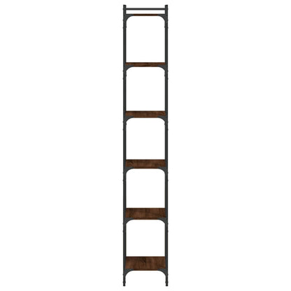 vidaXL Bookcase 6-Tier Brown Oak 40x30x188 cm Engineered Wood 5