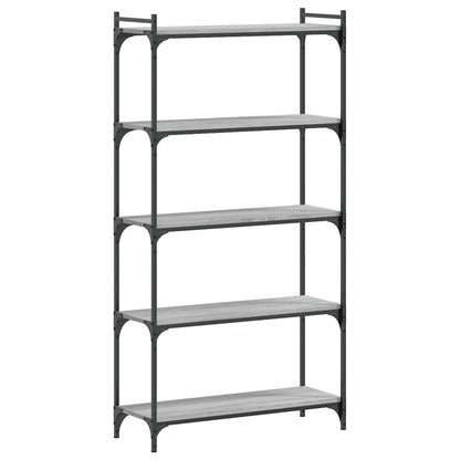 Bookcase 3-Tier 80x30x86 cm Engineered Wood Grey sonoma 154 cm