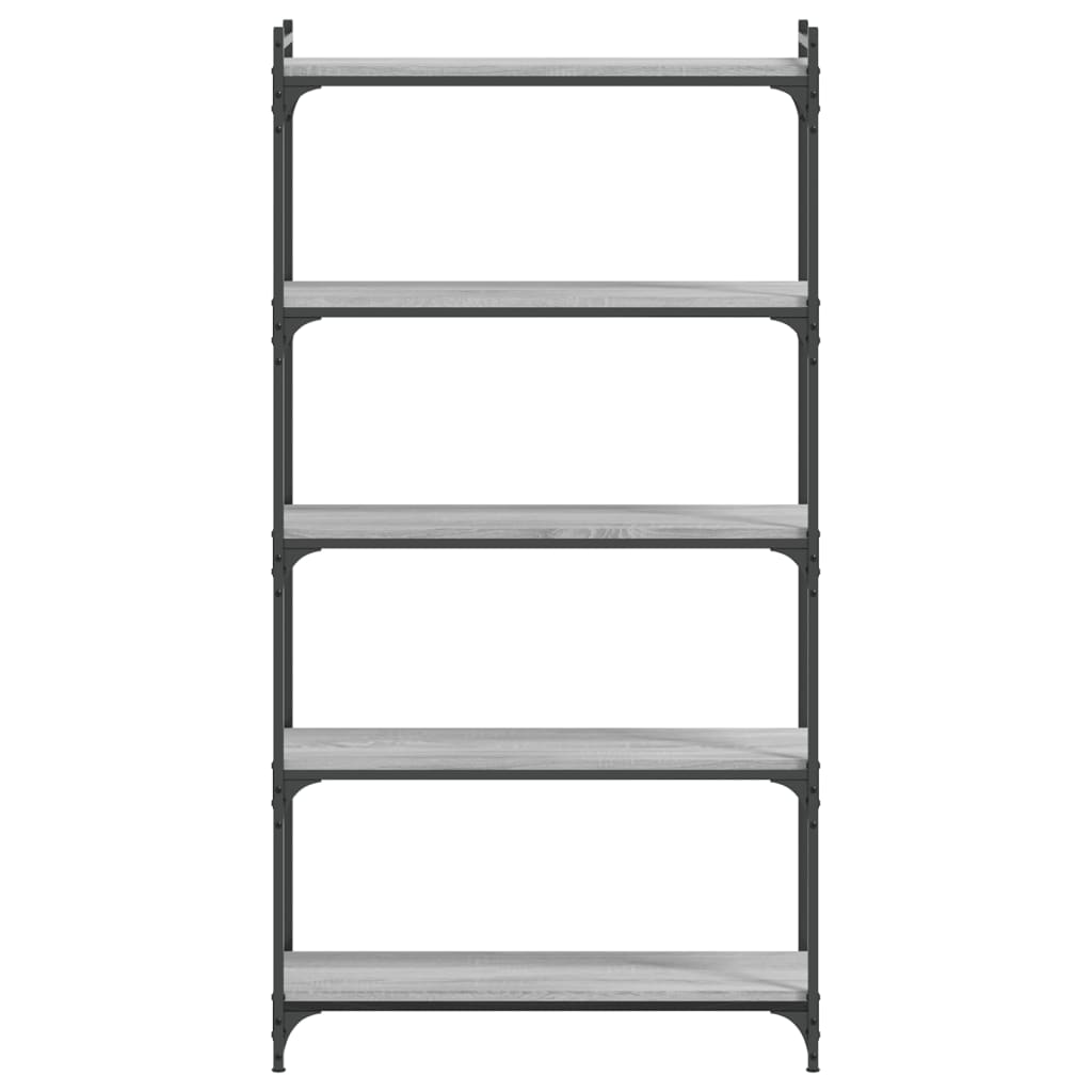Bookcase 3-Tier 80x30x86 cm Engineered Wood Grey sonoma 154 cm