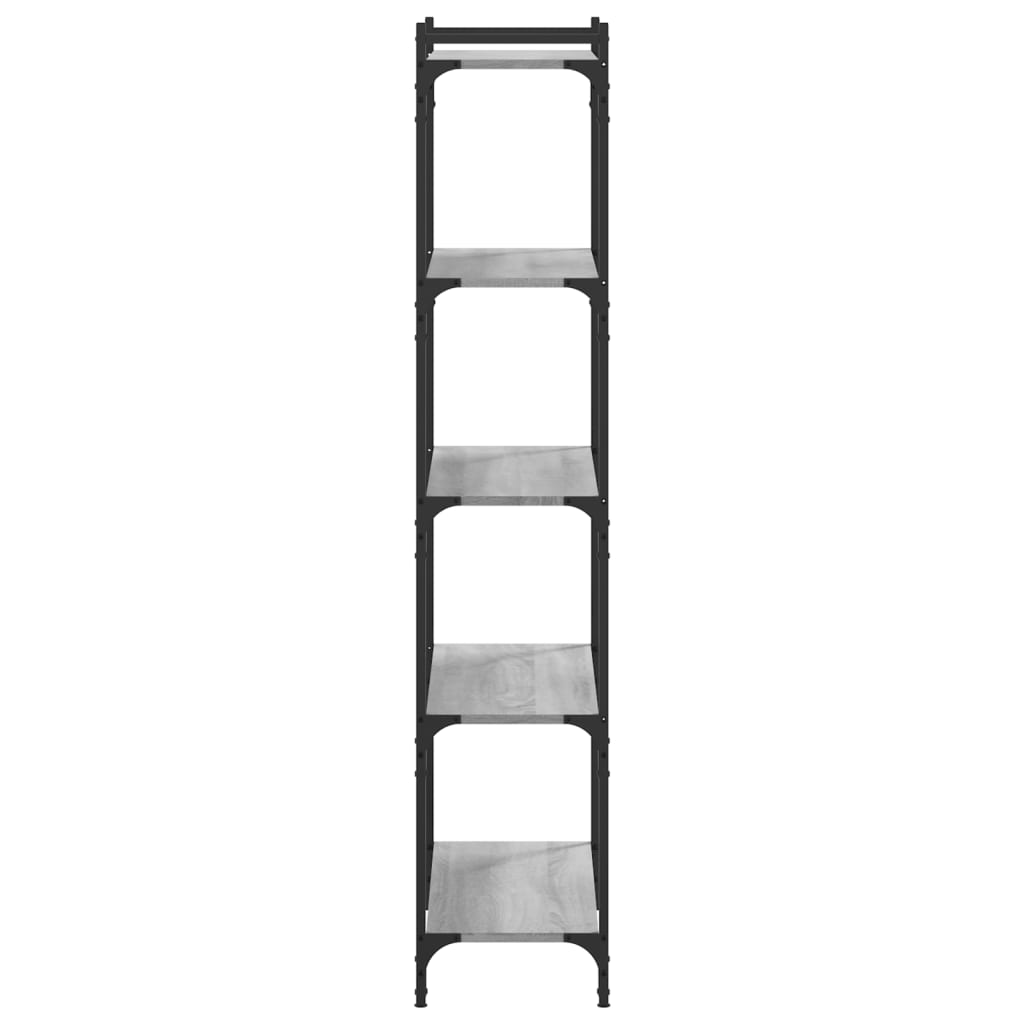 Bookcase 3-Tier 80x30x86 cm Engineered Wood Grey sonoma 154 cm