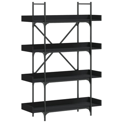 vidaXL Bookcase 4-Tier Black 100x33x145.5 cm Engineered Wood 2